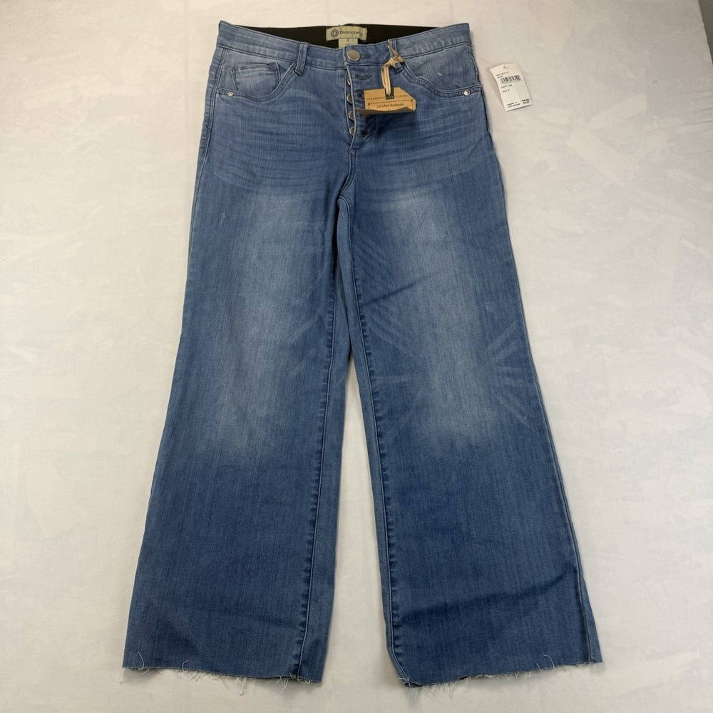 Democracy Women's Size 8 AB Technology Wide Leg Raw Hem Jeans NWT